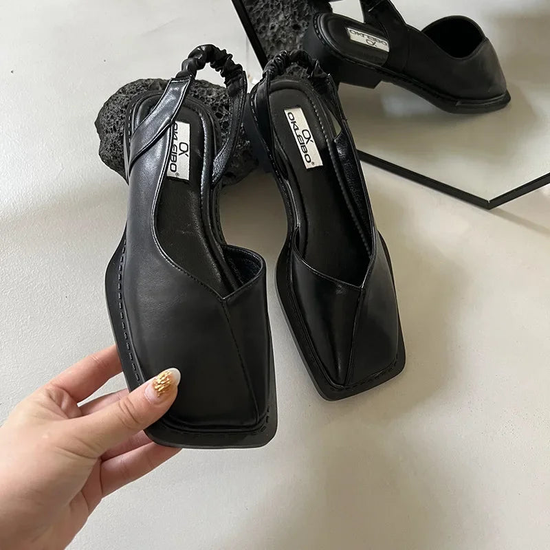 Celine Square-Toe Slingback Shoes