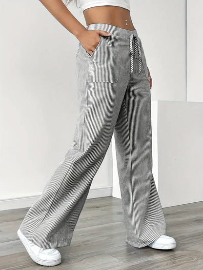 Alina – Elegant Striped Trousers with Pockets