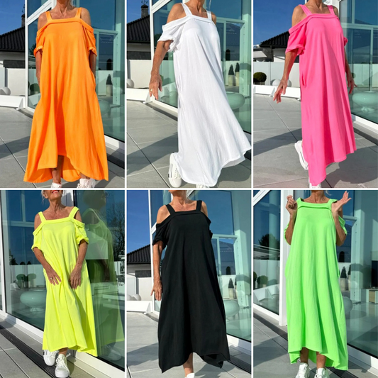 🏖️ Summer Specials 💃 Women's Casual Long Off-Shoulder Dress