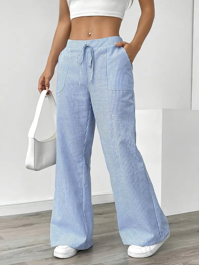 Alina – Elegant Striped Trousers with Pockets