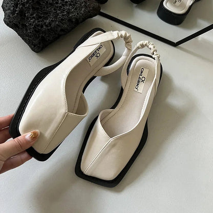 Celine Square-Toe Slingback Shoes