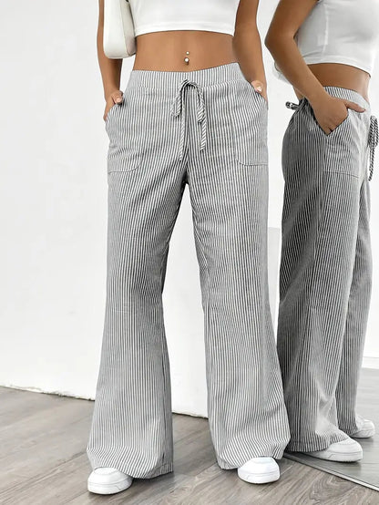 Alina – Elegant Striped Trousers with Pockets