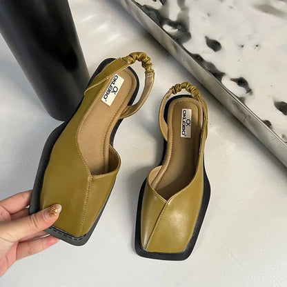 Celine Square-Toe Slingback Shoes