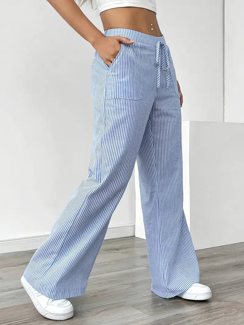 Alina – Elegant Striped Trousers with Pockets