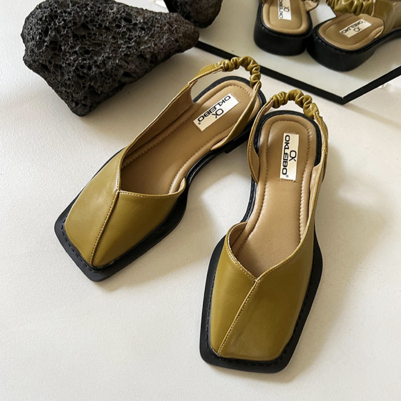 Celine Square-Toe Slingback Shoes