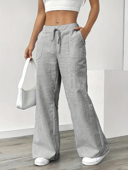 Alina – Elegant Striped Trousers with Pockets