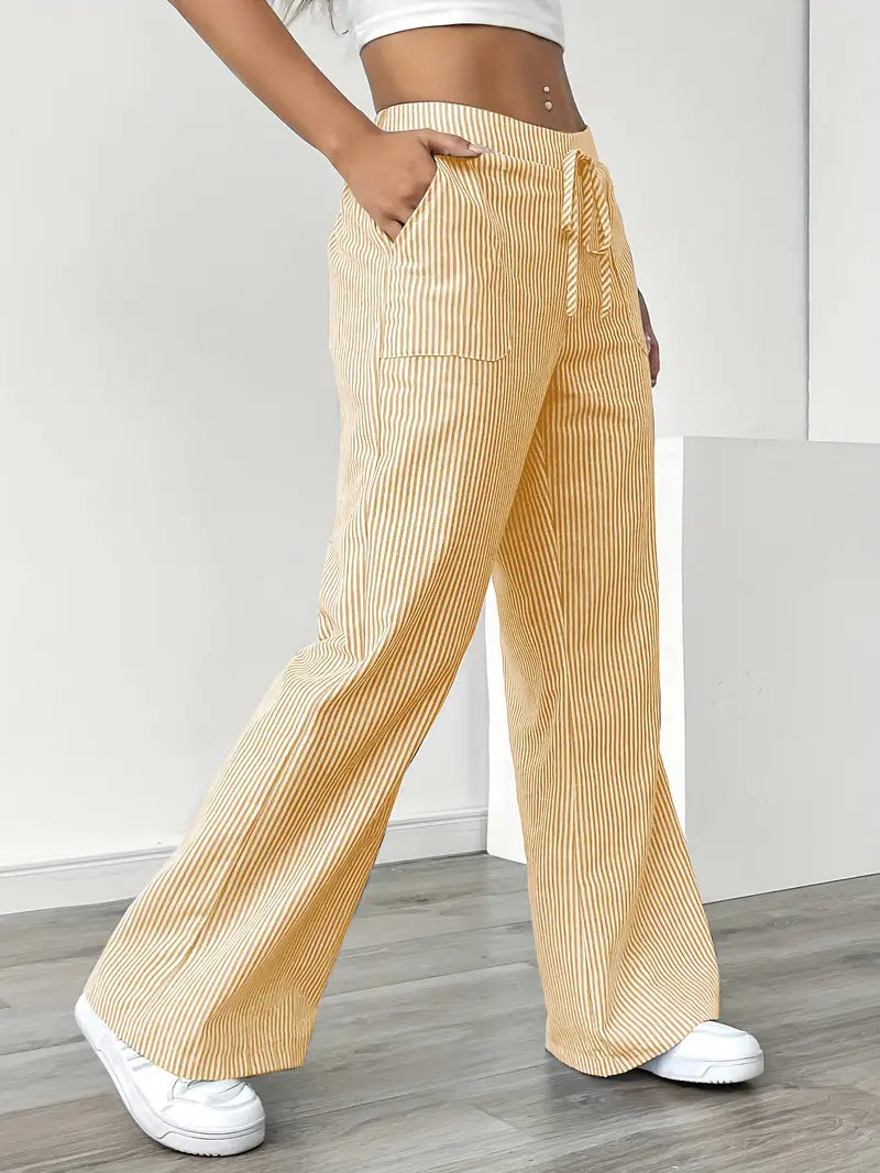 Alina – Elegant Striped Trousers with Pockets